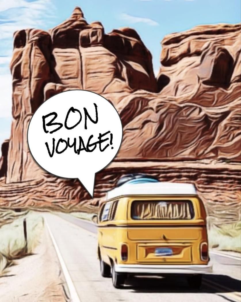 Card design "Bon Voyage"