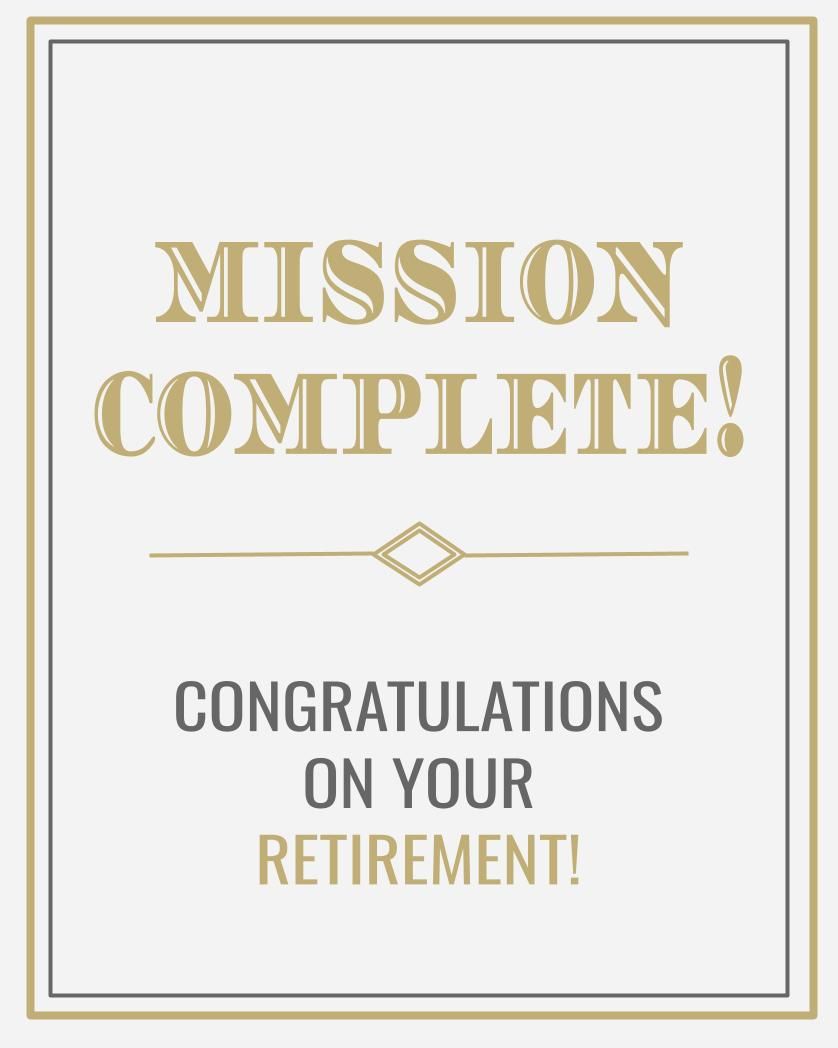 Card design "mission complete"