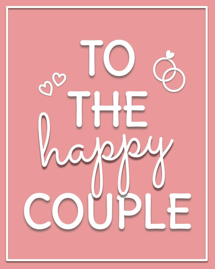 Card design "To the happy couple"