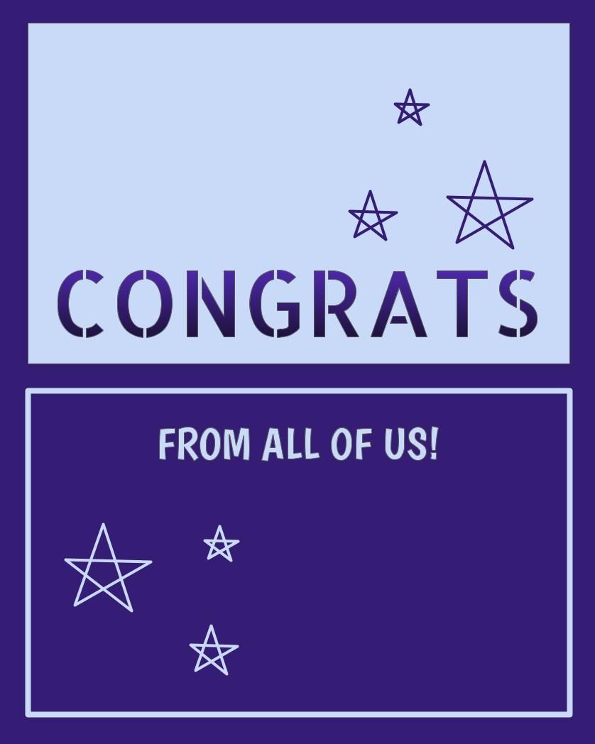 Card design "Congrats from all of us"