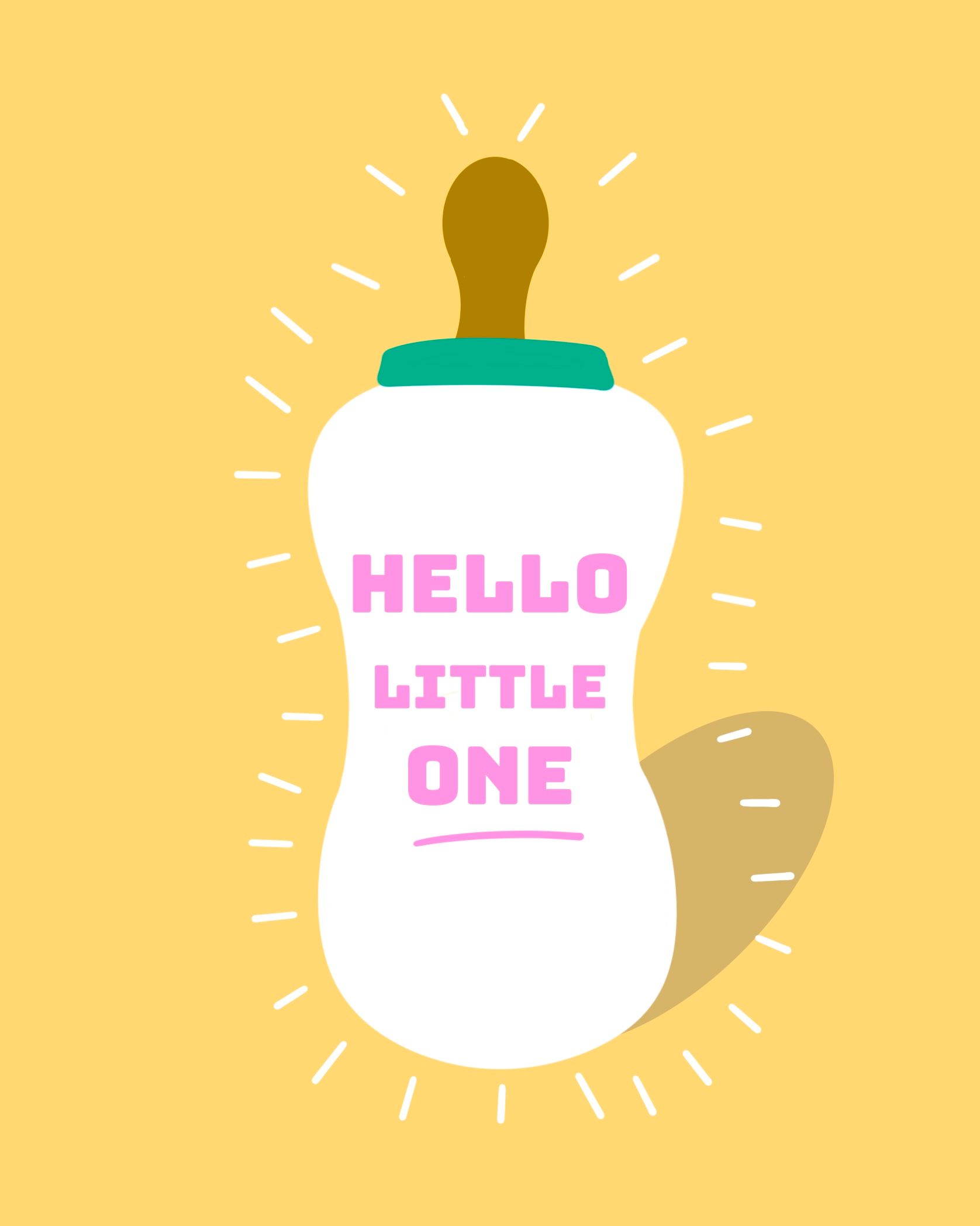 Card design "hello little one"