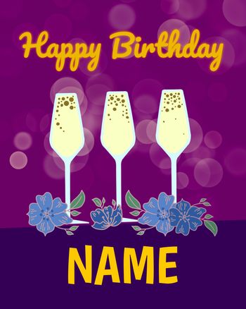 Use customisable happy birthday glass