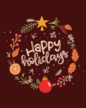 Use happy holidays wreath