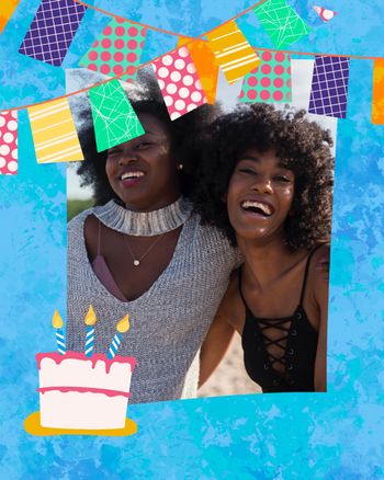 Use birthday bunting frame