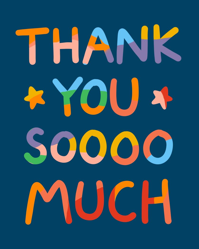 Card design "thank you soooo much"
