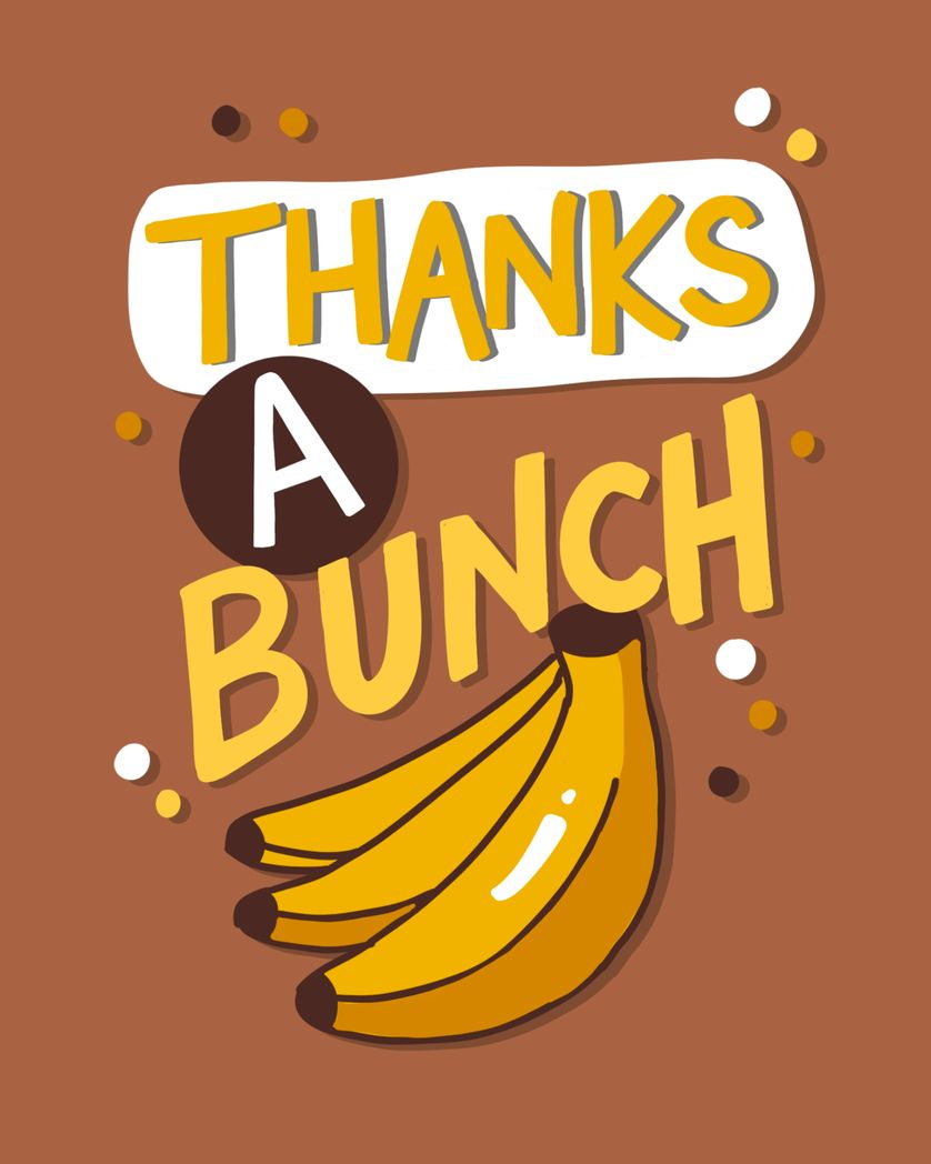 Card design "thanks a bunch"