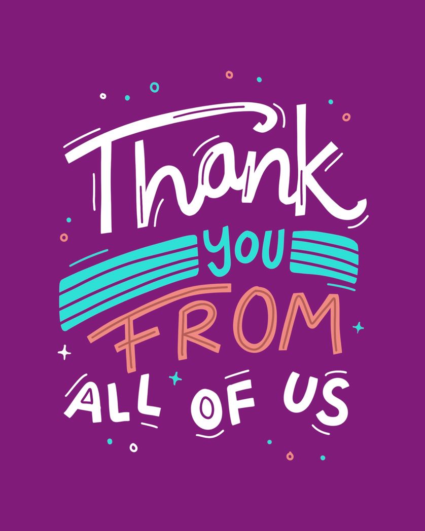 Card design "thank you from all of us"