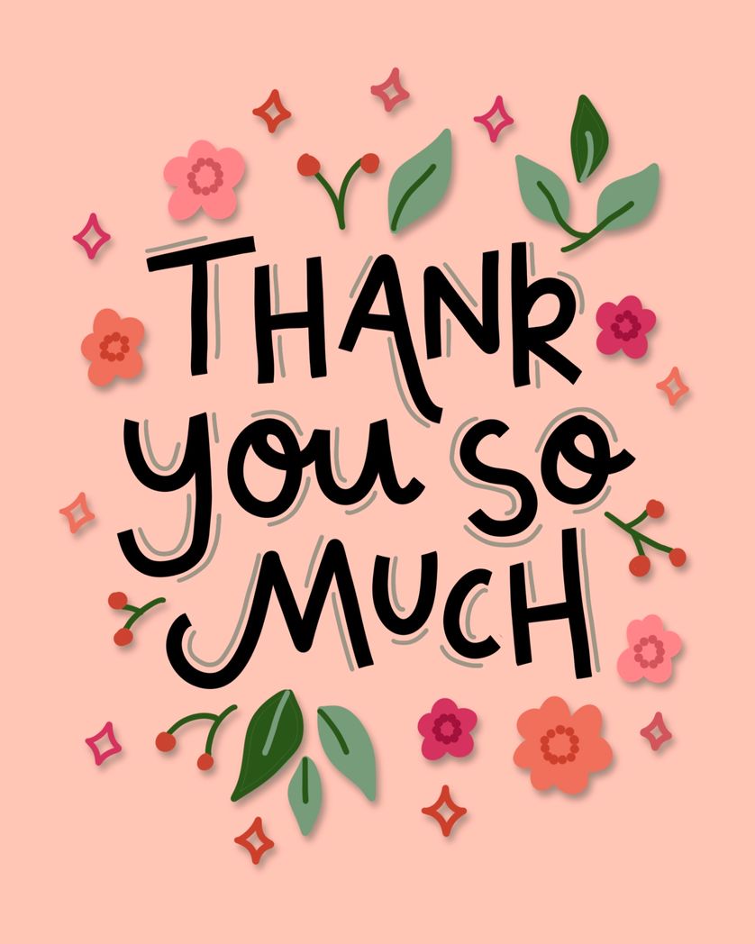 Card design "thank you so much"