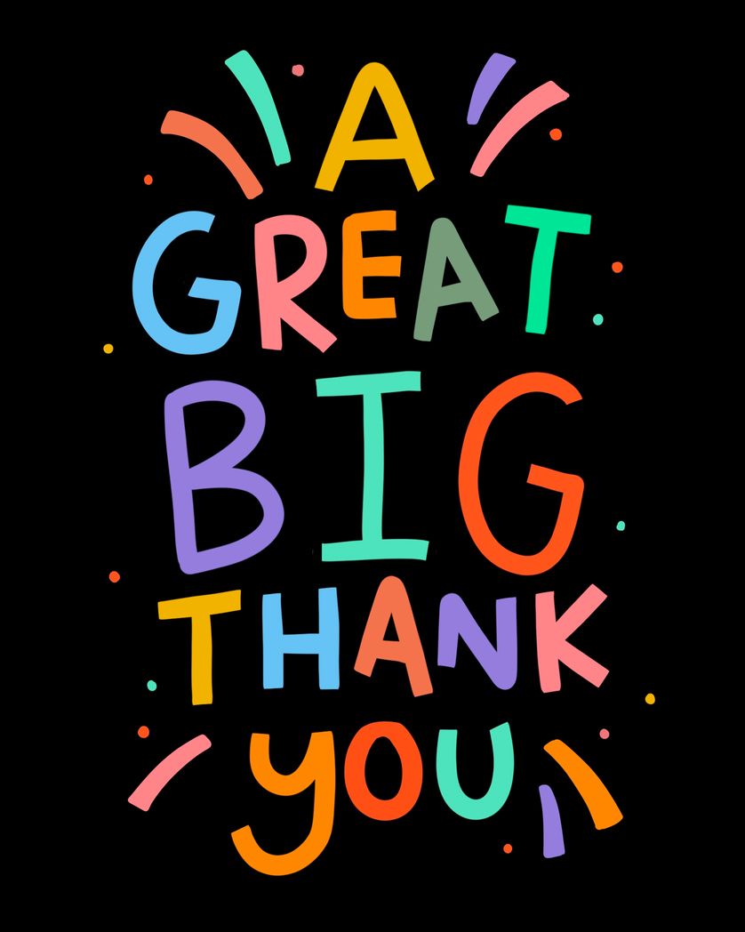 Card design "a great big thank you"
