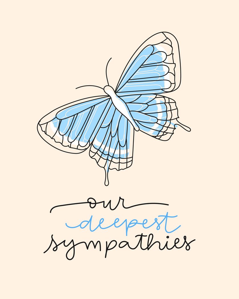 Card design "our deepest sympathies"