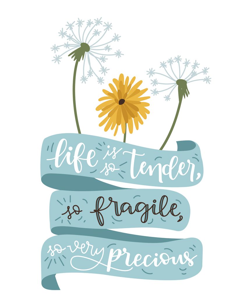 Card design "life is so tender"