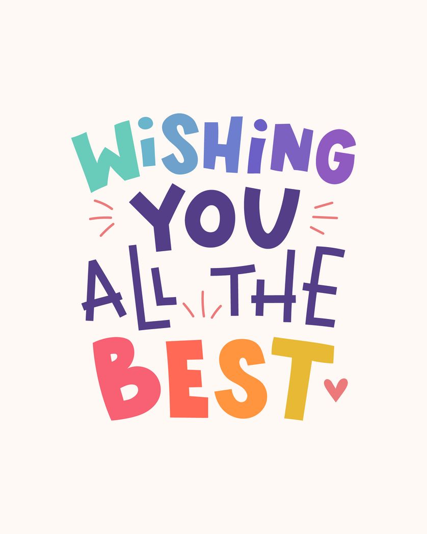 Card design "wishing you all the best - cute farewell card"
