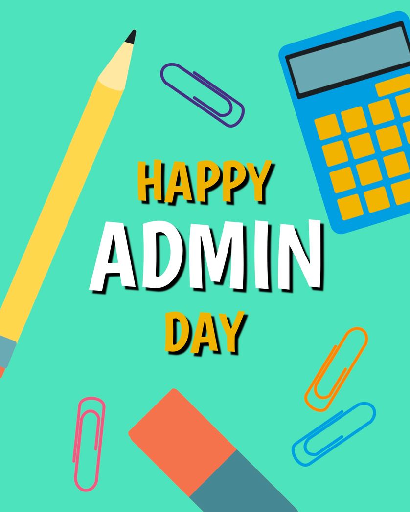Card design "happy admin day"