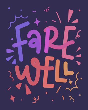 Use multicoloured farewell greeting card