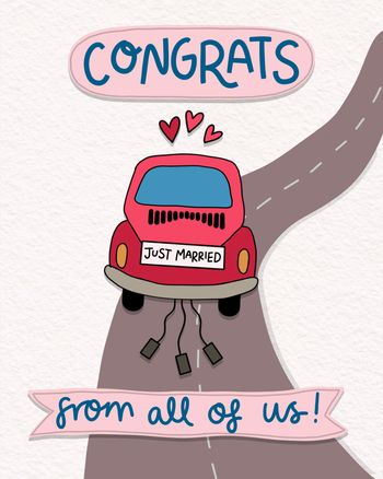 Use congrats from all of us - wedding