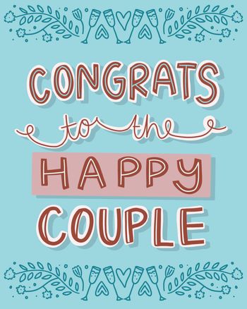 Use congrats to the happy couple