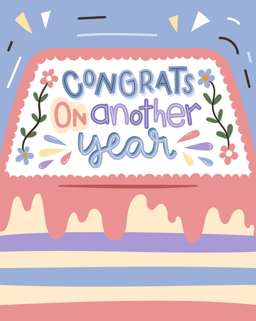 Card design "congrats on another year - work anniversary"