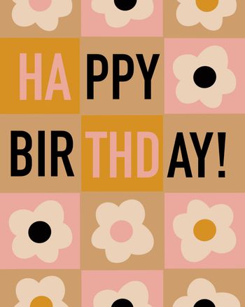 Use Floral mustard birthday card