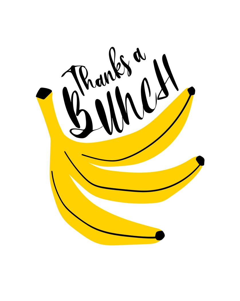 Card design "thanks a bunch"