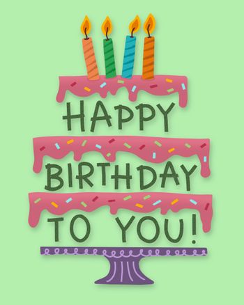 Use Happy birthday to you - cake and candles card