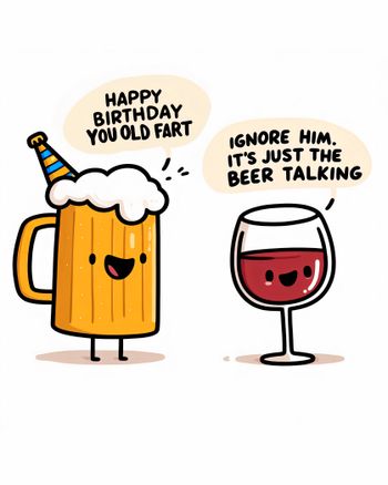 Use Happy birthday you old fart - funny birthday cartoon