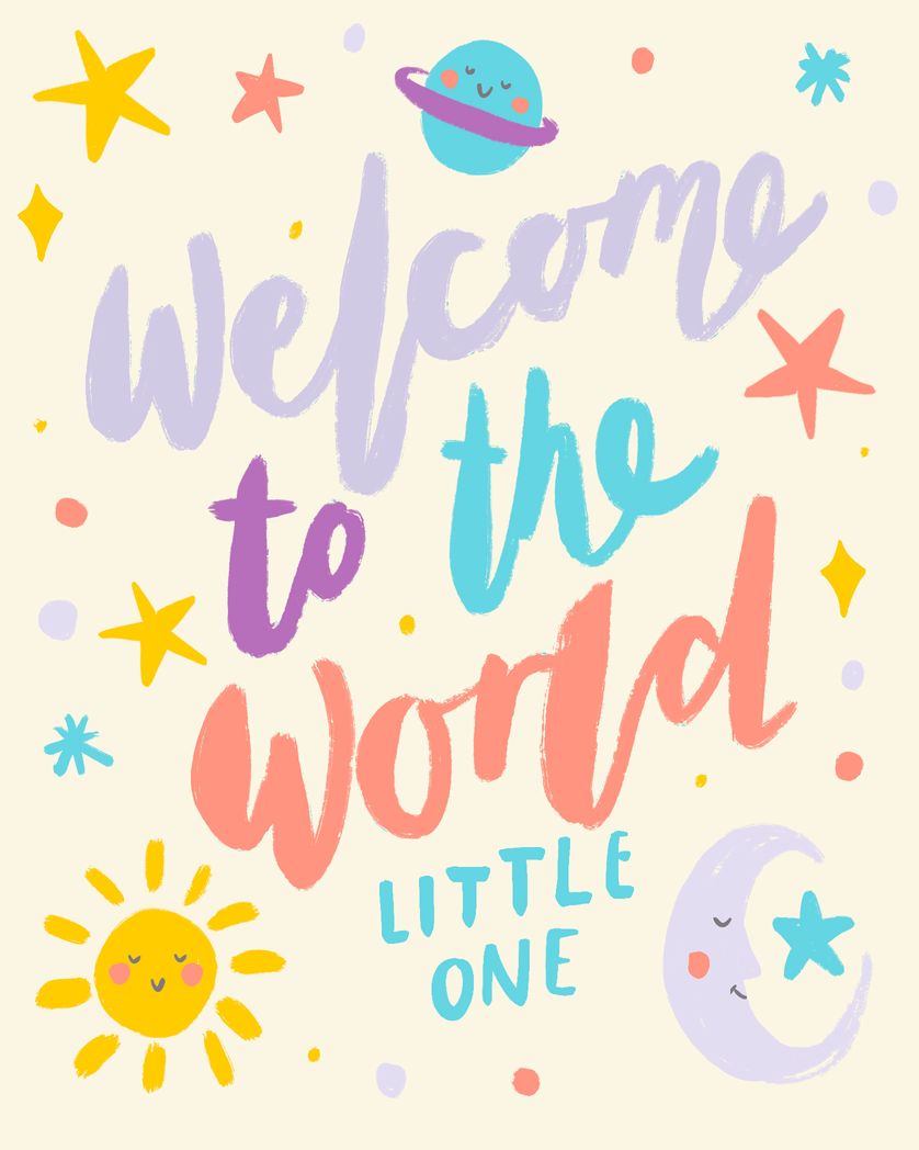 Card design "Welcome to the world - new baby card"