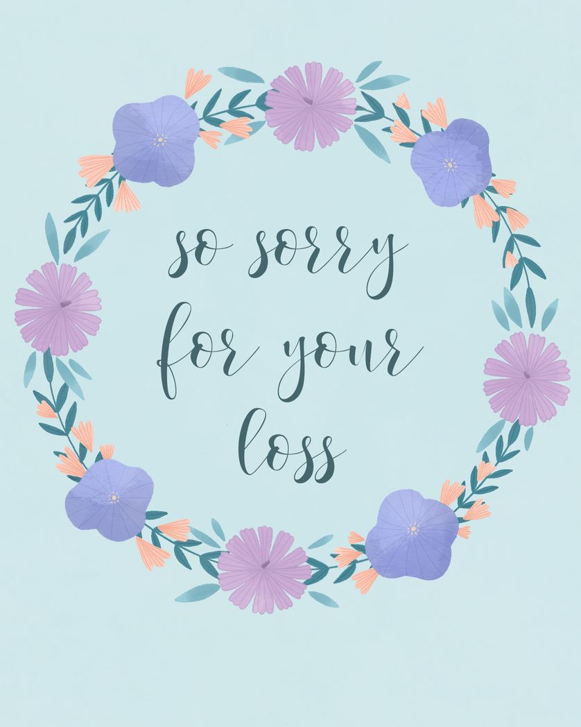 Card design "Sorry for your loss - floral sympathy card"