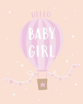 Use hello baby girl - girl new baby card