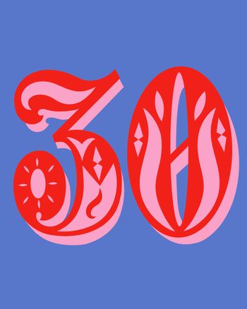 Use 30th birthday card - typography