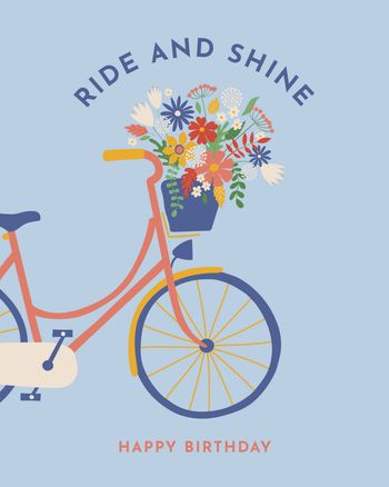 Use ride and shine happy birthday card