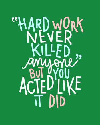 Use Hard work humour leaving card