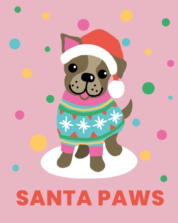 Use Santa Paws dog christmas card