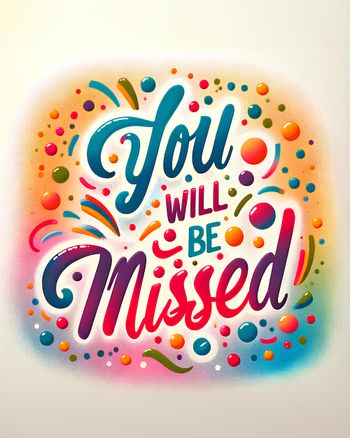 Use You will be missed - graffiti leaving card