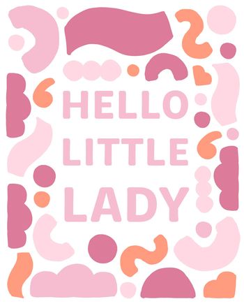 Use Hello little lady new baby girl card