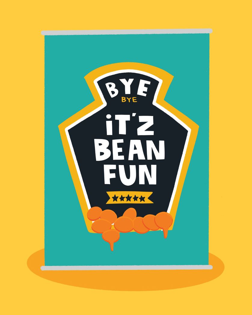 Card design "Bye, itz been fun"