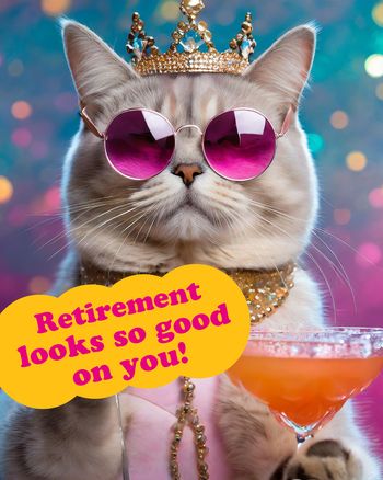 Use Funny animal retirement card