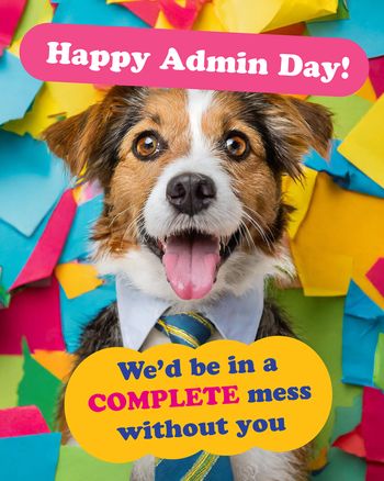 Use Funny animal admin day card