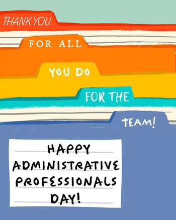 Use Thank you for all you do for the team - admin card