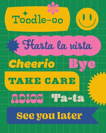 Use Trendy Labels Typography - Leaving card