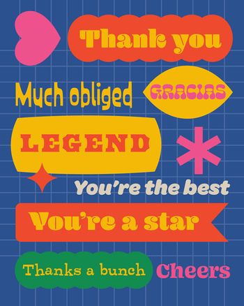 Use Trendy Labels Typography - Thank you