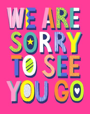 Use Big graphic text - Leaving