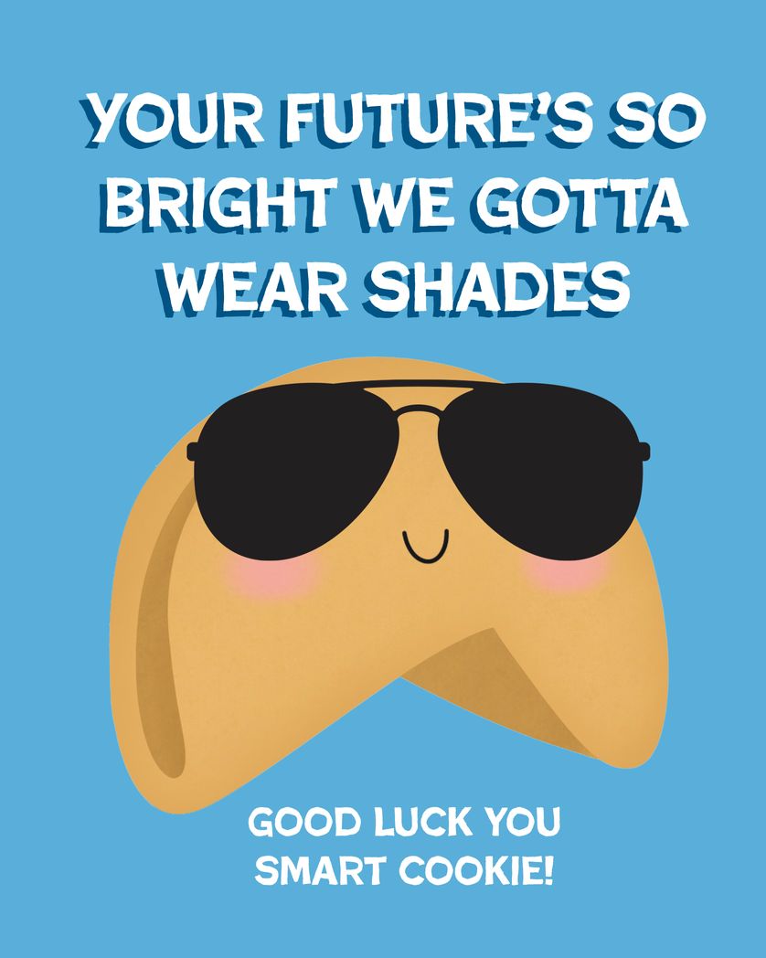 Card design "Wishing you a fortunate future - funny leaving card"