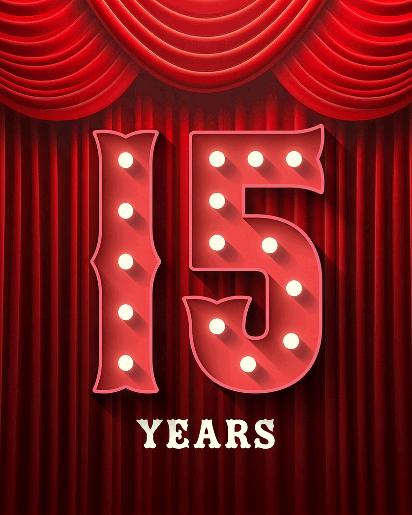 Card design "Year in Lights Work Anniversary "