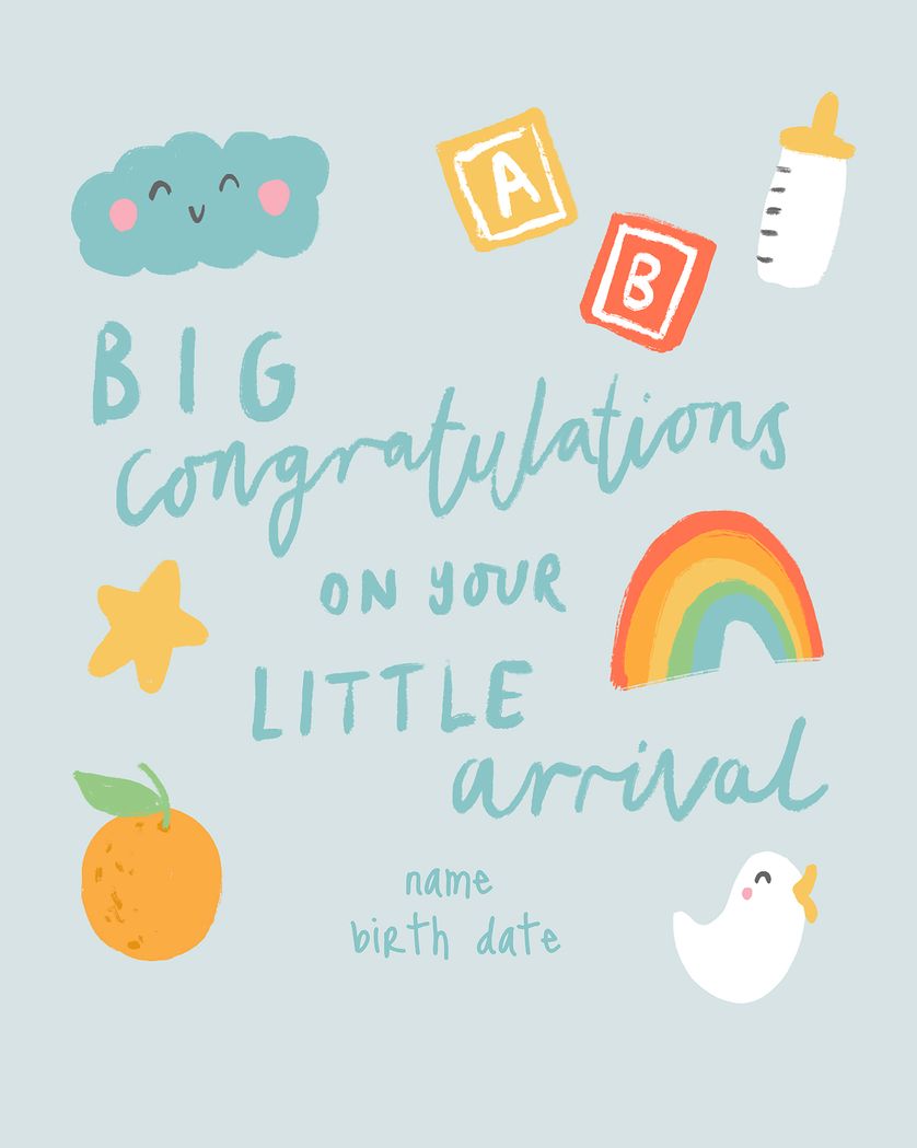 Card design "Baby Toys Baby"