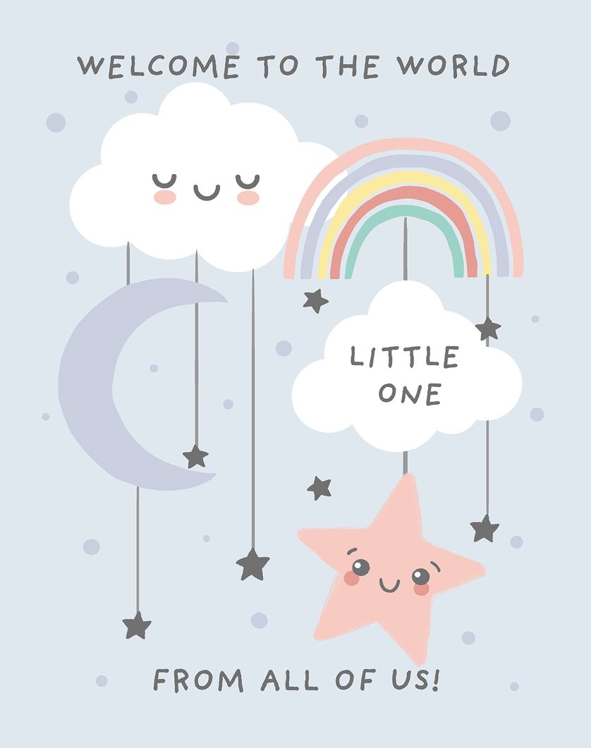 Card design "Baby Mobile"