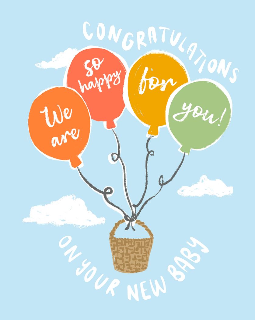 Card design "Balloons Baby"