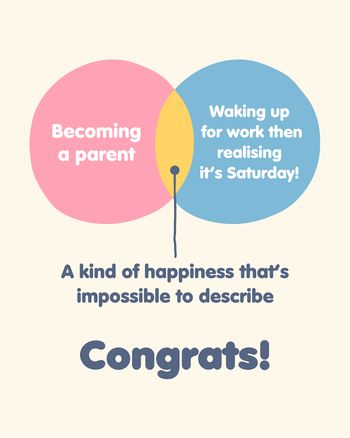Use Venn diagram new baby card