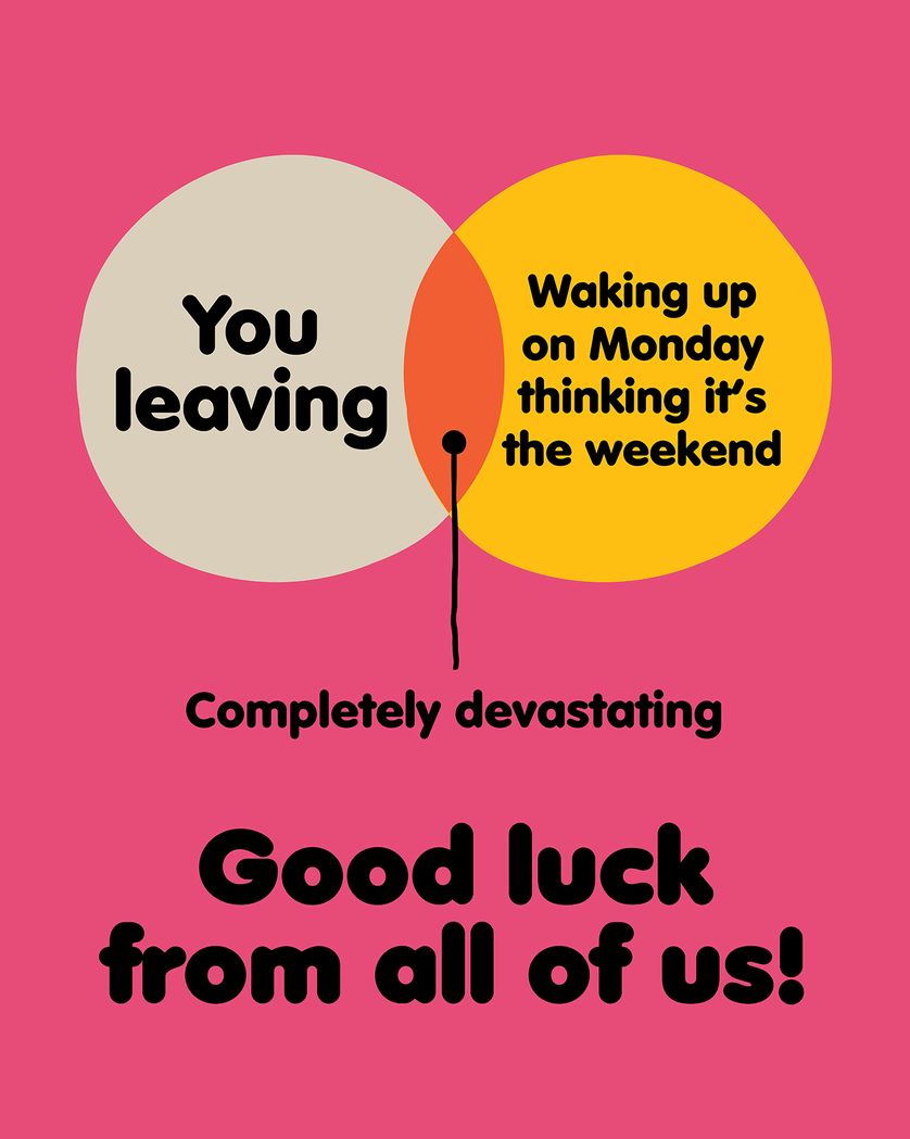 Card design "Venn diagram leaving card"