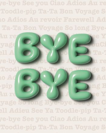 Use 3D inflated text leaving card - group leaving ecard