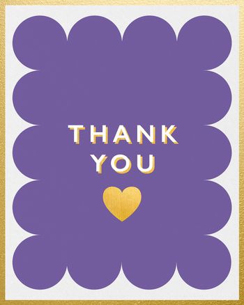 Use Classic Type Thanks Heart Gold details Card - group card